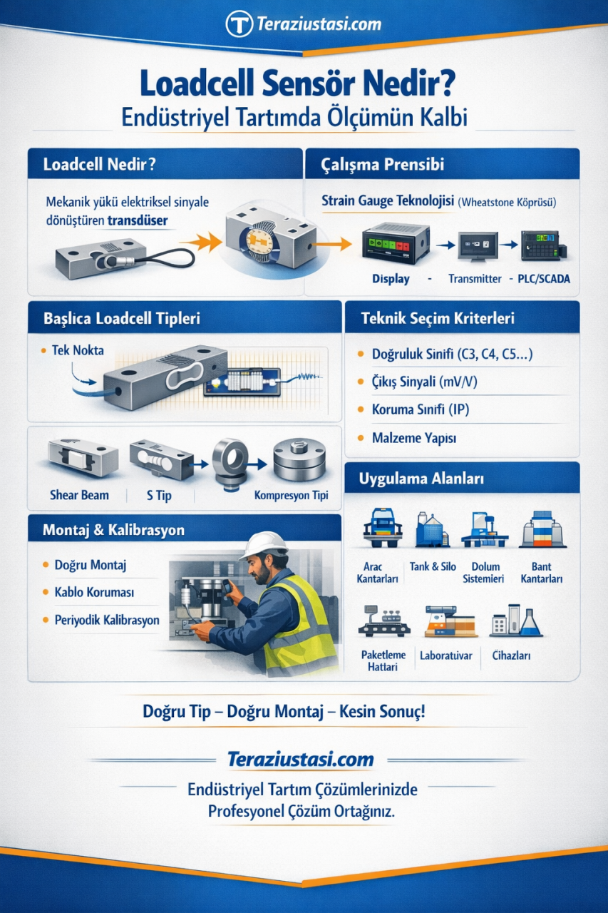 Loadcell Sensör Nedir? Endüstriyel Tartımda Ölçümün Kalbi